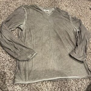 Comstock & Co Mens Distressed Long Sleeve Shirt Size XL Vintage Wash